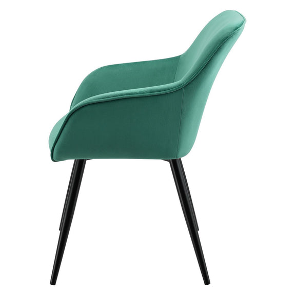 Loungestoel / Eetkamerstoel Tarje - 2-Delig - Groen - Velvet - Afbeelding 5