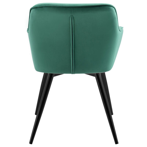 Loungestoel / Eetkamerstoel Tarje - 2-Delig - Groen - Velvet - Afbeelding 7