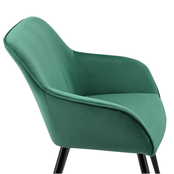 Loungestoel / Eetkamerstoel Tarje - 2-Delig - Groen - Velvet - Afbeelding 8