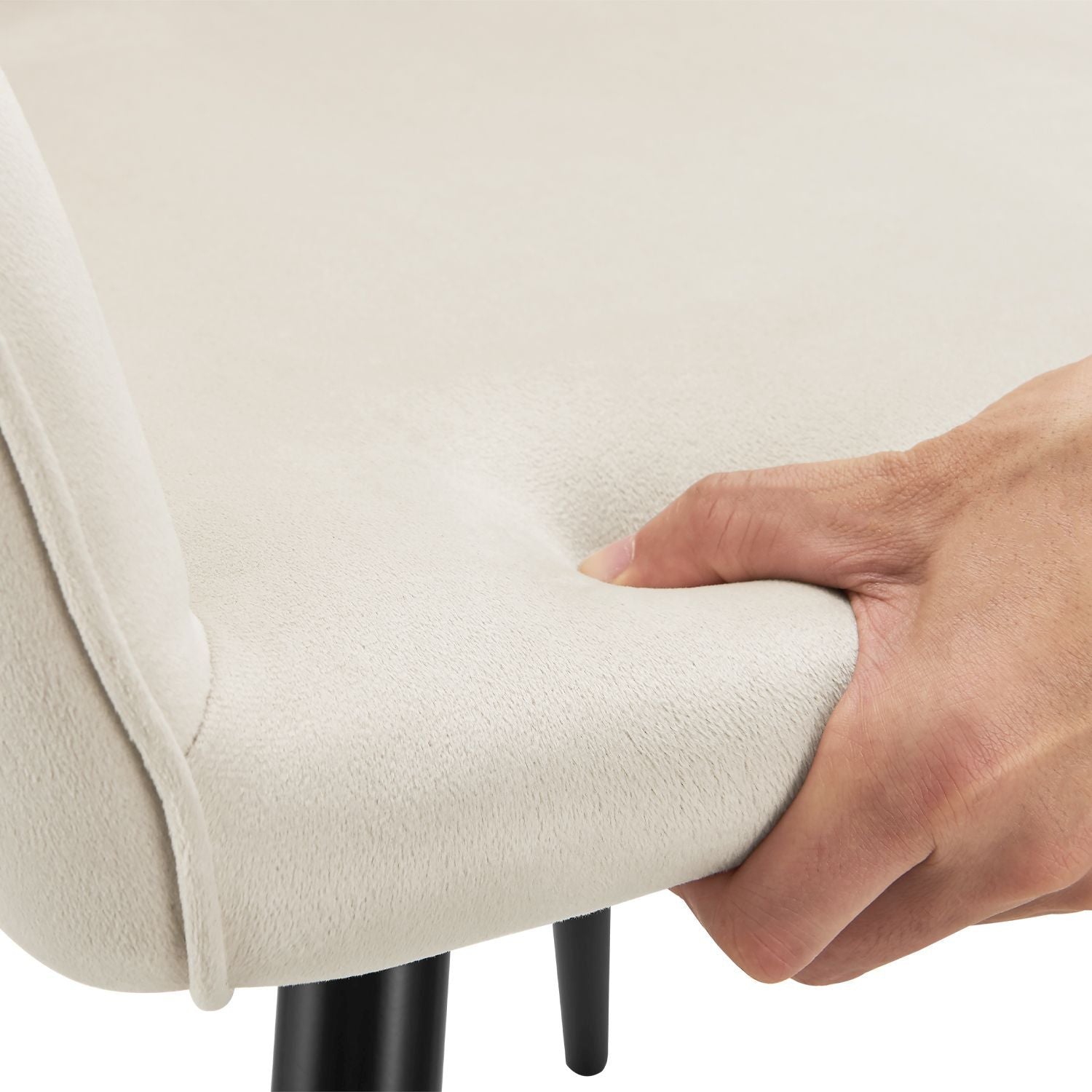 Loungestoel / Eetkamerstoel Tarje - 2-Delig - Zandkleur - Velvet