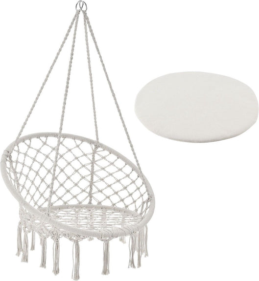 Eenpersoons Hangstoel Cadras - Beige - 105 x 60 cm - Incl. Zitkussen - Afbeelding 4