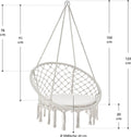 Eenpersoons Hangstoel Cadras - Beige - 105 x 60 cm - Incl. Zitkussen