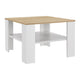Houten Salontafel - 60 x 60 cm - Wit / Houtkleur - 2 Niveaus