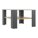 Houten Salontafel - 60 x 60 cm - Donkergrijs / Houtkleur - 2 Niveaus