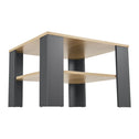 Houten Salontafel - 60 x 60 cm - Donkergrijs / Houtkleur - 2 Niveaus