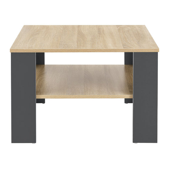 Houten Salontafel - 60 x 60 cm - Donkergrijs / Houtkleur - 2 Niveaus - Afbeelding 5