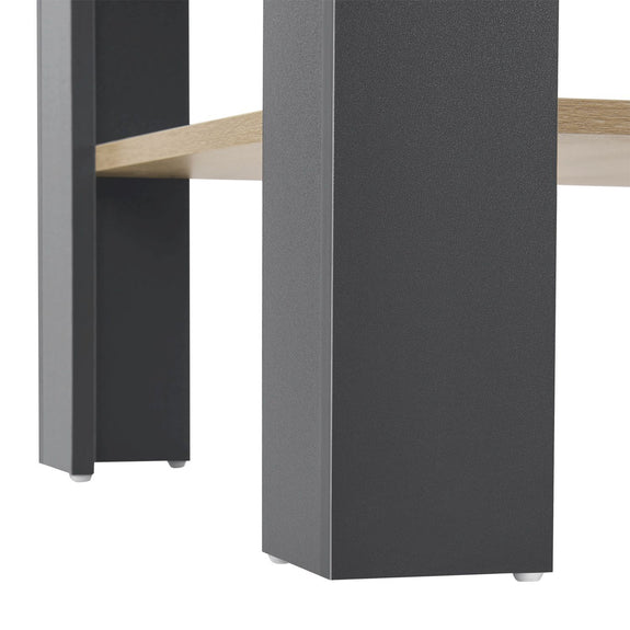 Houten Salontafel - 60 x 60 cm - Donkergrijs / Houtkleur - 2 Niveaus - Afbeelding 7