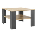 Houten Salontafel - 60 x 60 cm - Donkergrijs / Houtkleur - 2 Niveaus
