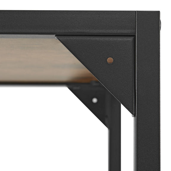 Industriële Eettafel met Stoelen - 3-delig - Donkere Houtlook - Afbeelding 12
