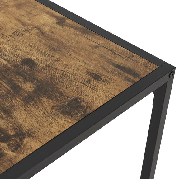Industriële Eettafel met Stoelen - 3-delig - Donkere Houtlook - Afbeelding 8