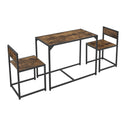 Industriële Eettafel met Stoelen - 3-delig - Donkere Houtlook