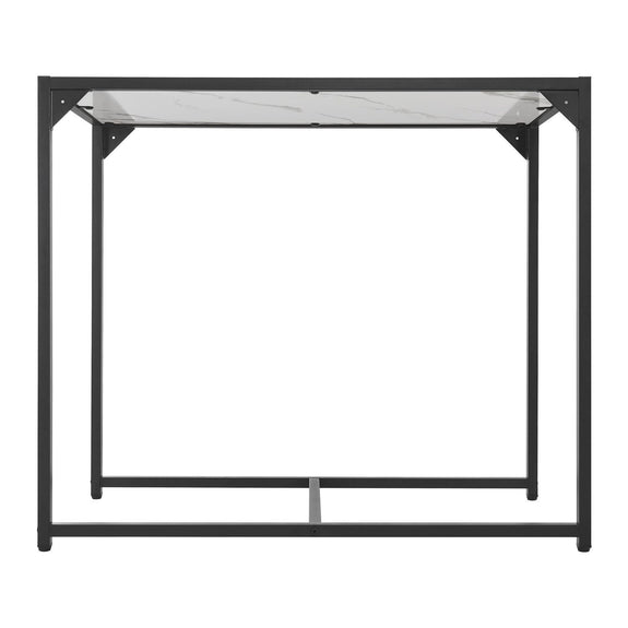 Industriële Eettafel met Stoelen - 3-delig - Marmerlook - Afbeelding 13