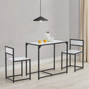 Industriële Eettafel met Stoelen - 3-delig - Marmerlook