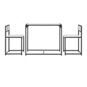 Industriële Eettafel met Stoelen - 3-delig - Marmerlook