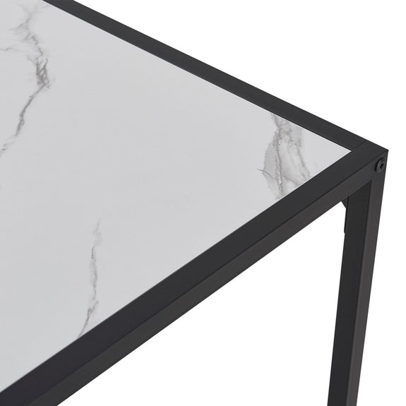 Industriële Eettafel met Stoelen - 3-delig - Marmerlook - Afbeelding 8