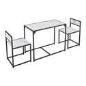 Industriële Eettafel met Stoelen - 3-delig - Marmerlook