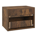 Zwevend Nachtkastje - 40 x 29 x 30 cm - Houtkleur - 2 Lades