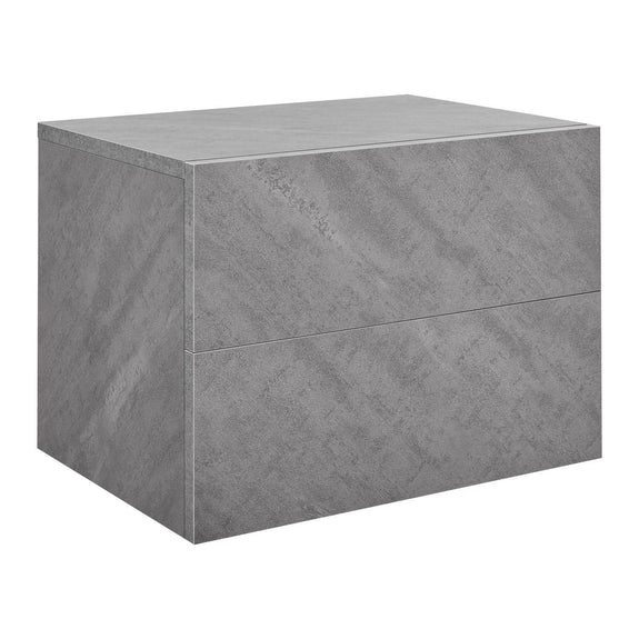 Zwevend Nachtkastje - 40 x 29 x 30 cm - Grijs - 2 Lades - Afbeelding 4