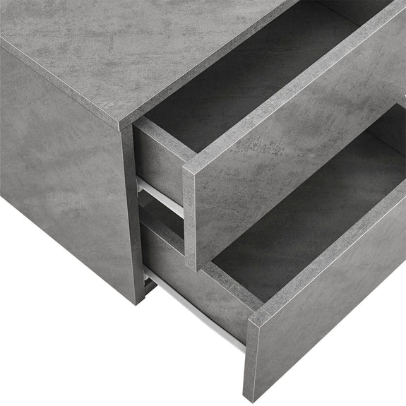 Zwevend Nachtkastje - 40 x 29 x 30 cm - Grijs - 2 Lades - Afbeelding 5