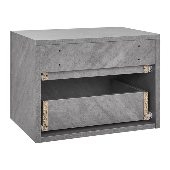 Zwevend Nachtkastje - 40 x 29 x 30 cm - Grijs - 2 Lades - Afbeelding 7