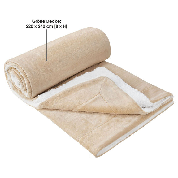 Fleecedeken 2 kanten - 220 x 240 cm - Beige - Afbeelding 4