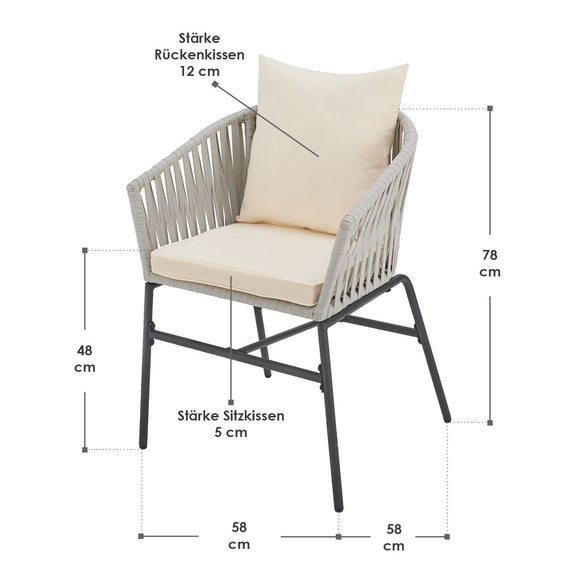 2 Tuinstoelen met touwgaas - Lichtgrijs - Afbeelding 13