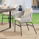 2 Tuinstoelen met touwgaas - Lichtgrijs