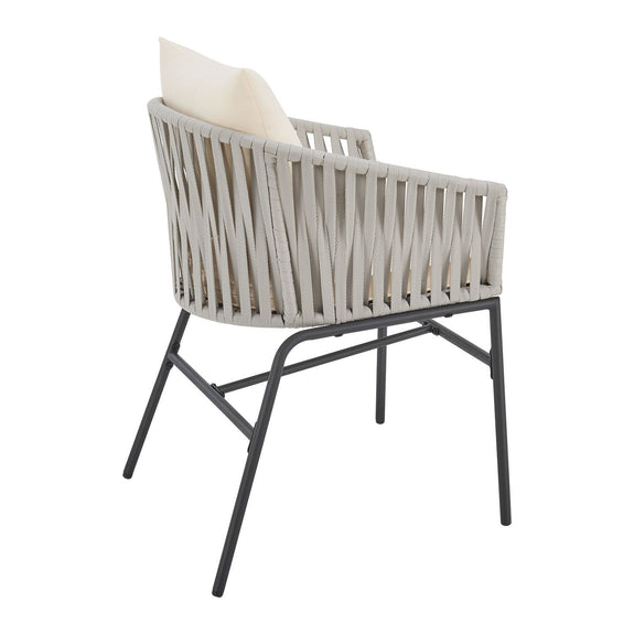 2 Tuinstoelen met touwgaas - Lichtgrijs - Afbeelding 4