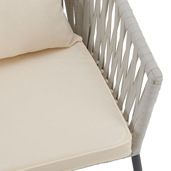 2 Tuinstoelen met touwgaas - Lichtgrijs - Afbeelding 6