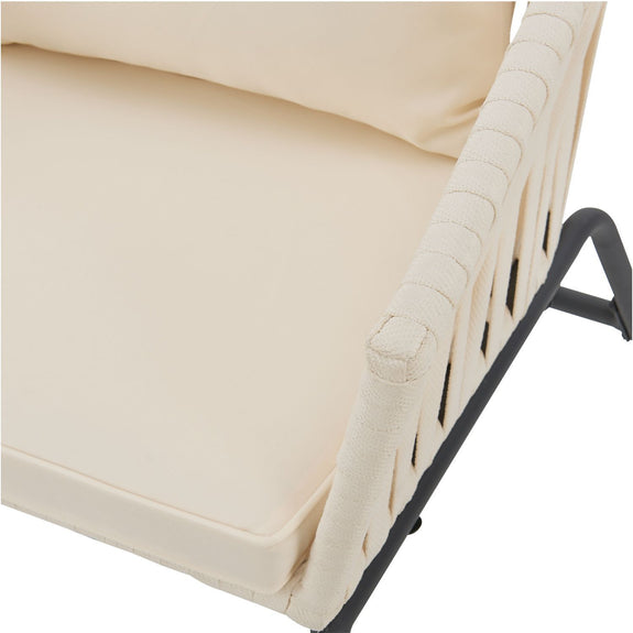 2 Tuinstoelen met touwgaas - Beige - Incl. Rug- en zitkussens - Afbeelding 11