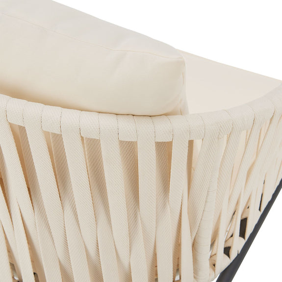 2 Tuinstoelen met touwgaas - Beige - Incl. Rug- en zitkussens - Afbeelding 7