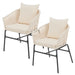 2 Tuinstoelen met touwgaas - Beige - Incl. Rug- en zitkussens