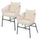 2 Tuinstoelen met touwgaas - Beige - Incl. Rug- en zitkussens