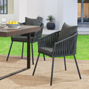 Touwstoelen - Set van 2 - Incl. Zit- en Rugkussens - Donkergrijs