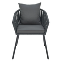 Touwstoelen - Set van 2 - Incl. Zit- en Rugkussens - Donkergrijs