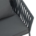 Touwstoelen - Set van 2 - Incl. Zit- en Rugkussens - Donkergrijs