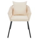 Touwstoelen - Set van 2 - Incl. Zit- en Rugkussens - Beige