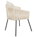 Touwstoelen - Set van 2 - Incl. Zit- en Rugkussens - Beige