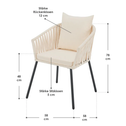 Touwstoelen - Set van 2 - Incl. Zit- en Rugkussens - Beige