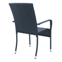 Polyrotan Tuinstoelen Yoro - 4-delig - Zwart - Stapelbaar