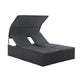 Polyrotan Loungebed / Ligbed Syros - Zwart - 2 personen - Incl. Kussens & Zonnedak