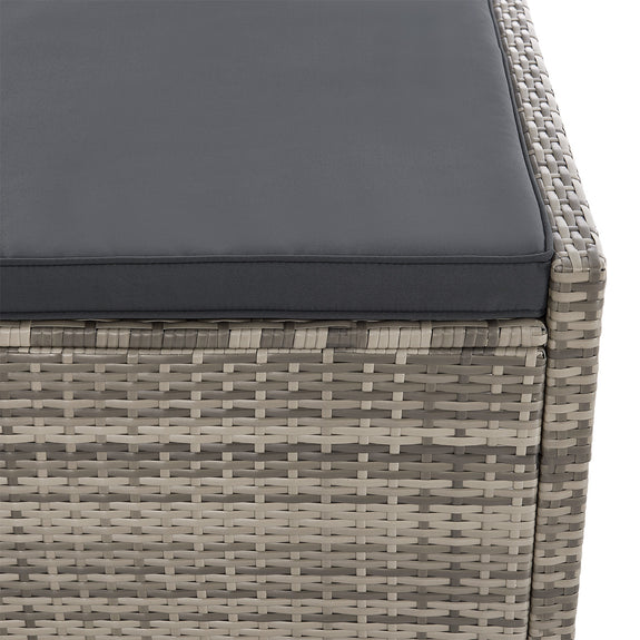 Polyrotan Loungebed / Ligbed Syros - Grijs - 2 personen - Incl. Kussens & Zonnedak - Afbeelding 7