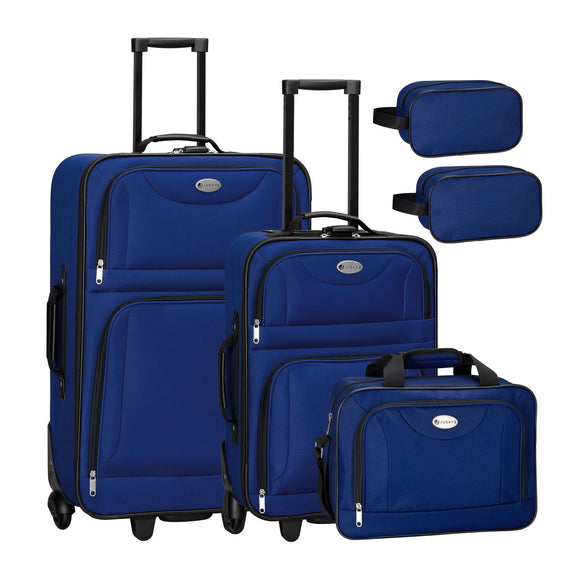 Trolley Reiskofferset / Kofferset Athen - 5-delig - Blauw - Afbeelding 1