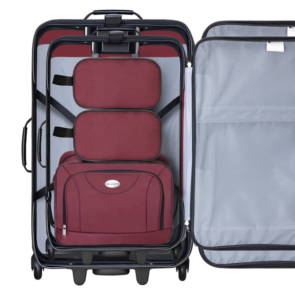 Trolley Reiskofferset / Kofferset Athen - 5-delig - Bordeaux - Afbeelding 4
