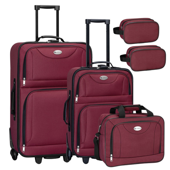Trolley Reiskofferset / Kofferset Athen - 5-delig - Bordeaux - Afbeelding 1