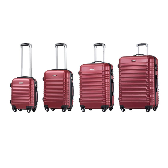 Trolley Reiskofferset / Kofferset Rome - 4-delig - Rood - ABS - Afbeelding 4
