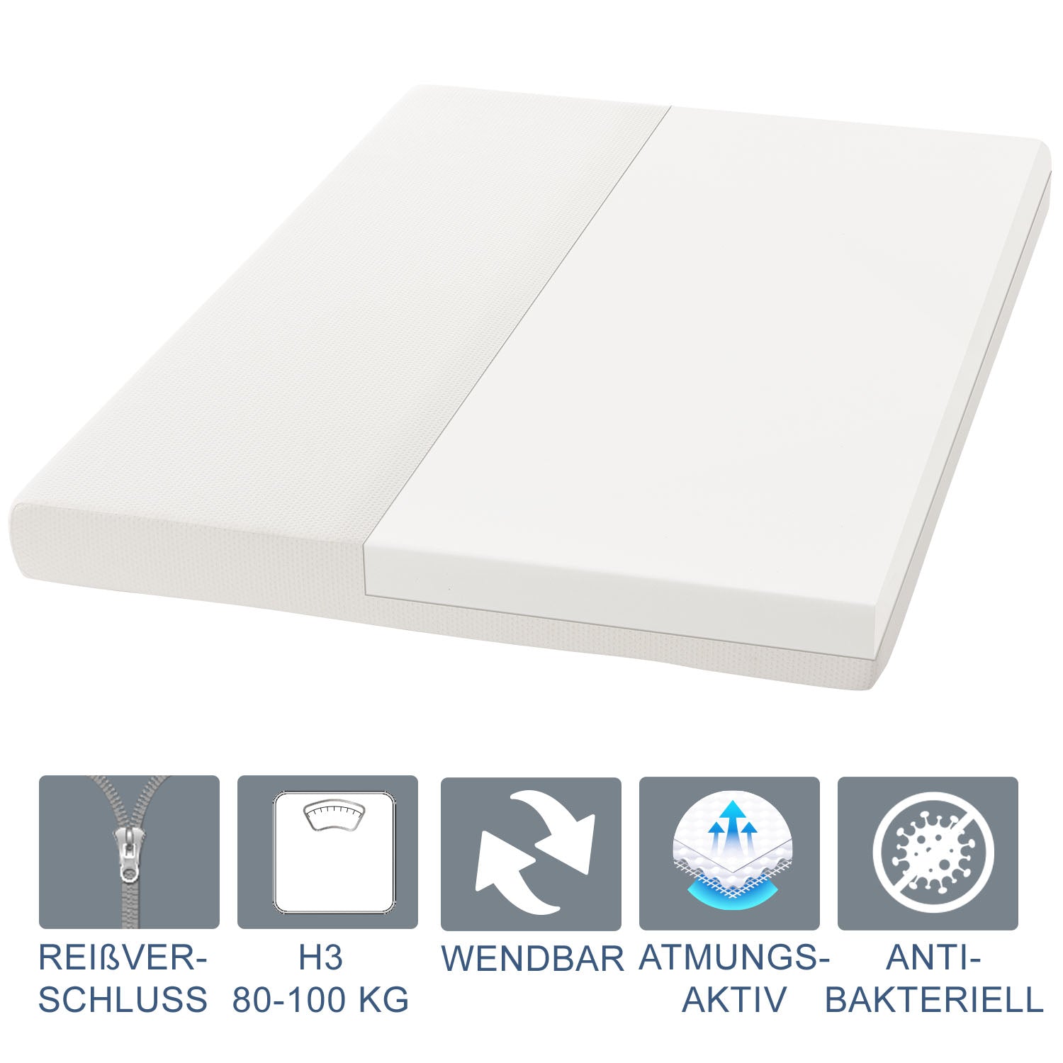 Koudschuimmatras - 140 x 200 cm - Hoog slaapcomfort & ergonomische lichaamsaanpassing