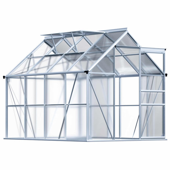 Tuinkas / Kweekkas / Kas - Aluminium - 250x190x195cm - 2 Dakramen - Afbeelding 1