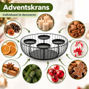 Adventskrans van metaal rond – mat zwart
