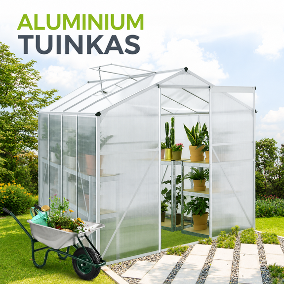 Aluminium kas met fundering en dakraam - Afbeelding 2